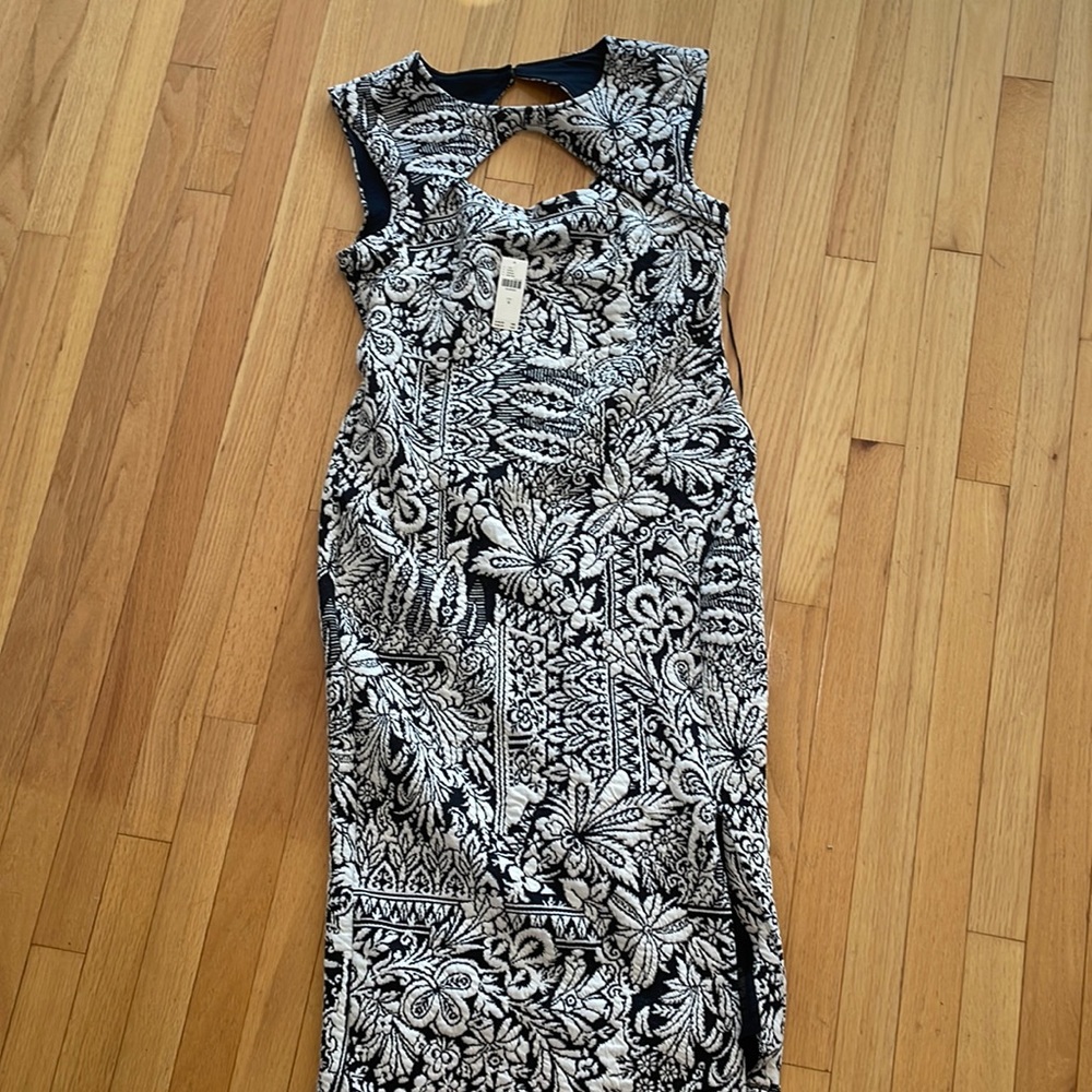 Anthropologie Black and White Floral Dress